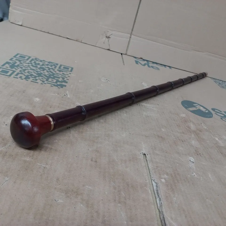 UNBRANDED WOODEN WALKING CANE WITH SEGMENTED SHAFT AND ROUNDED KNOB HANDLE