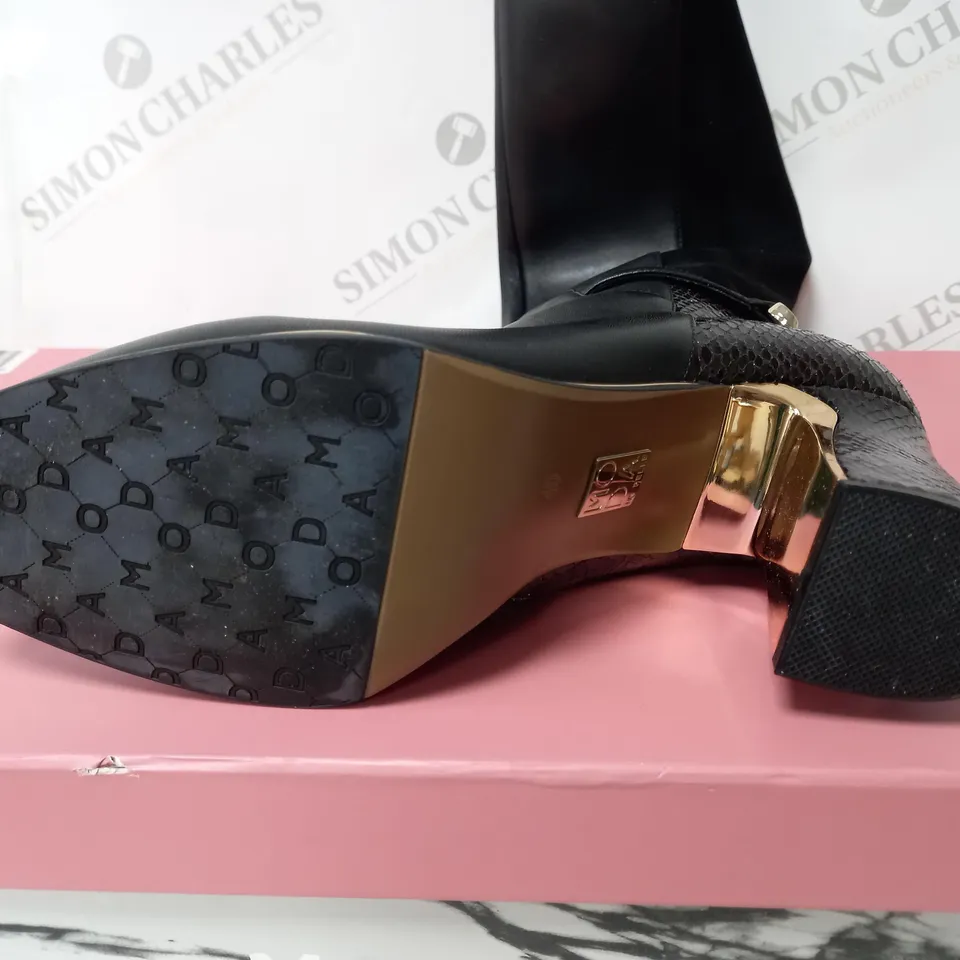 MODA IN PELLE LIZETH KNEE HIGH LEATHER BOOTS BLACK SIZE 7