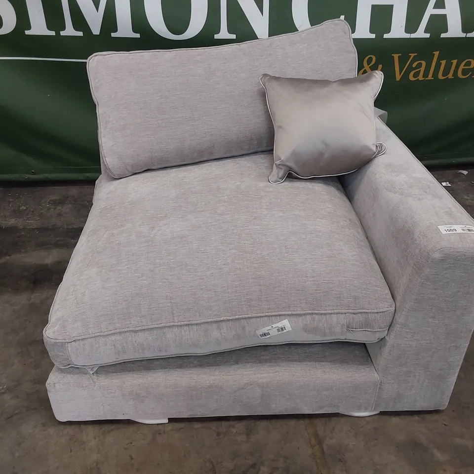 GREY PLUSH FABRIC CORNER SECTION 