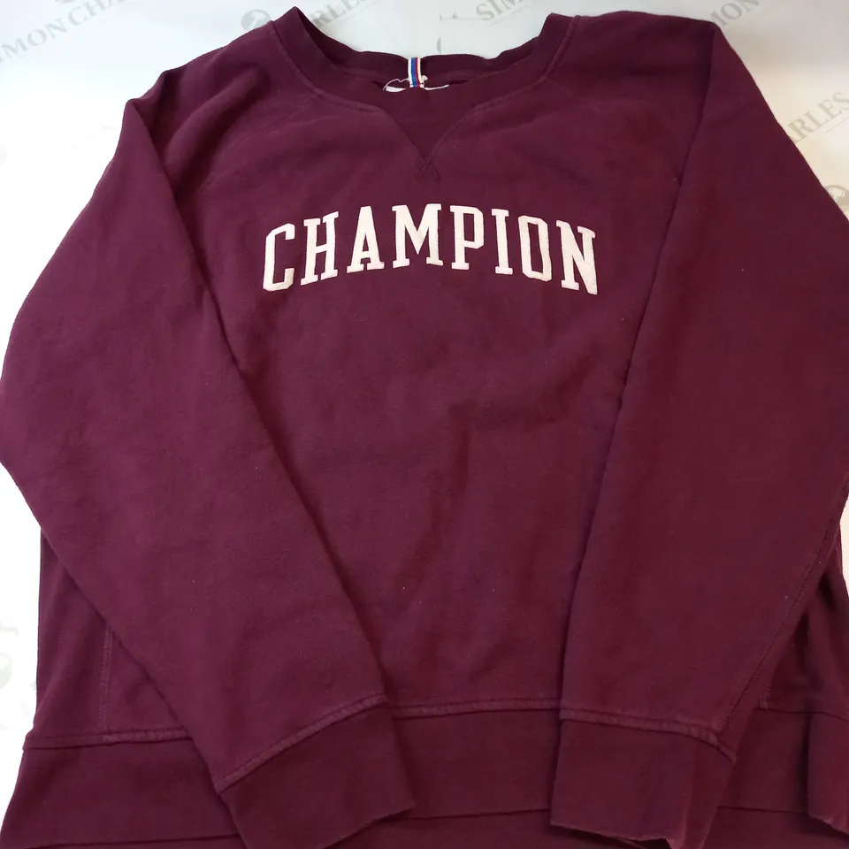 CHAMPION CREW NECK SWEATSHIRT IN WINE RED SIZE LARGE 