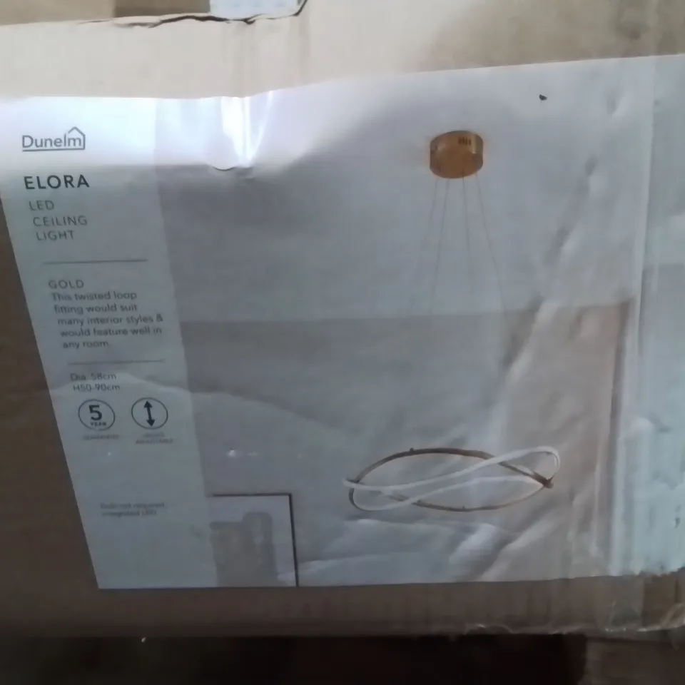 BOXED ELORA LED CEILING LIGHT GOLD