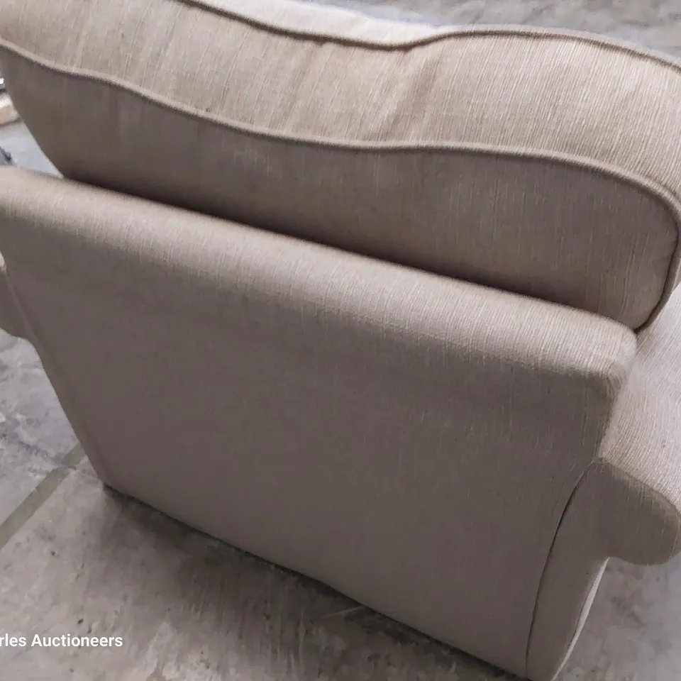 DESIGNER EASY CHAIR FAWN FABRIC 