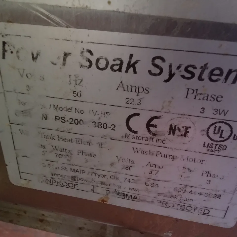 POWER SOAK DISHWASHING UNIT 