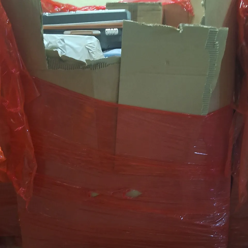 PALLET OF ASSORTED HOUSEHOLD GOODS AND PRODUCTS TO INCLUDE;SUITCASE,KIDS BIKE,PHOTO FRAME