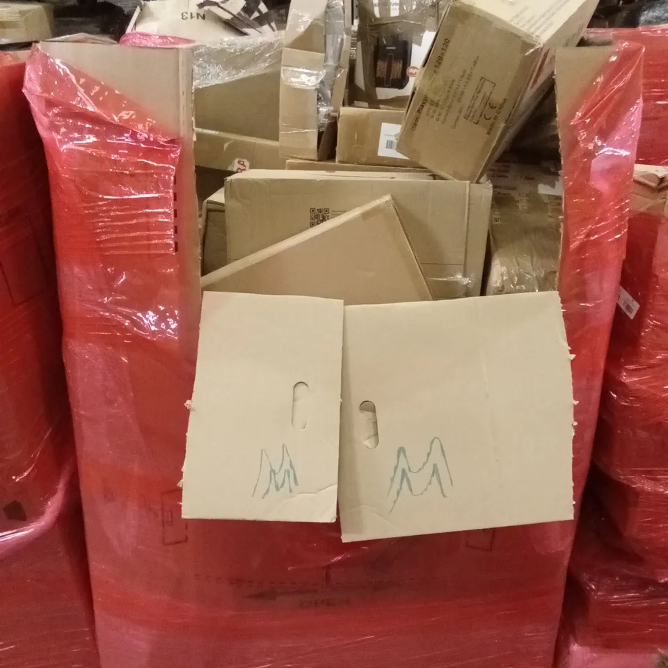 PALLET OF ASSORTED HOUSEHOLD GOODS AND PRODUCTS TO INCLUDE; PRAM, BLENDER, FOLDING PLAY MAT ETC