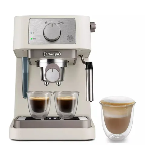 BOXED DE'LONGHI STILOSA, BARISTA ESPRESSO MACHINE & CAPPUCCINO MAKER, EC260.CR IN WHITE
