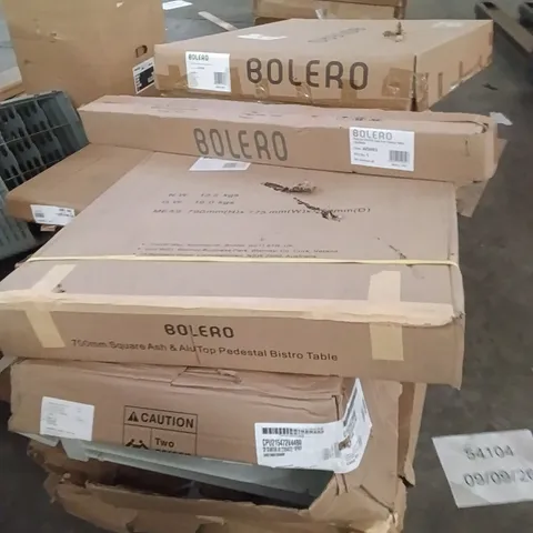 PALLET OF ASSORTED GOODS - STEEL TABLE, SHELVING