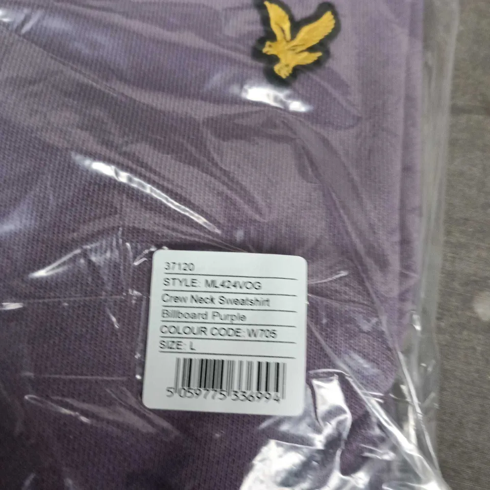 LYLE & SCOTT CREW NECK SWEATSHIRT – BILLBOARD PURPLE, SIZE L