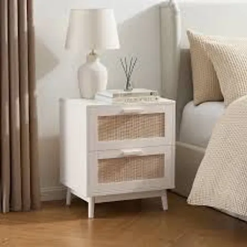BOXED ISLA 2 DRAWER BEDSIDE TABLE - NATURAL 