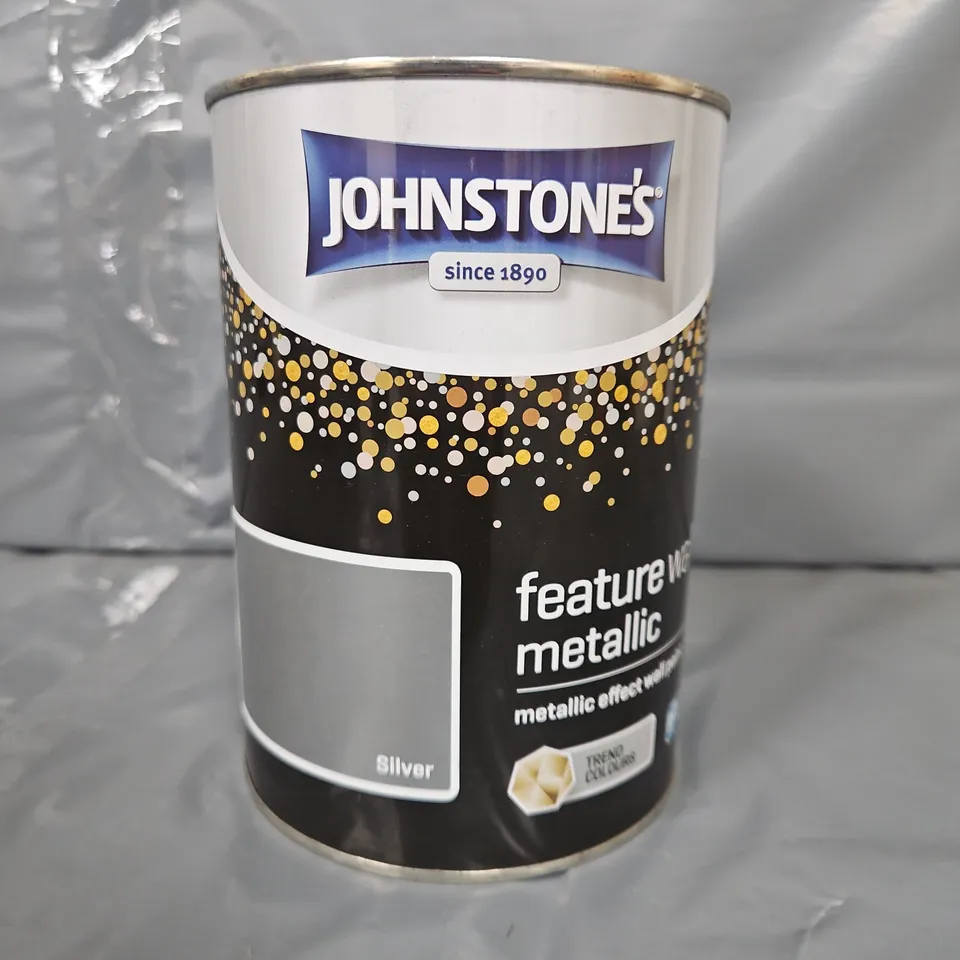 JOHNSTONES FEATURE WALL METALLIC - SILVER - 1.25LTR - COLLECTION ONLY