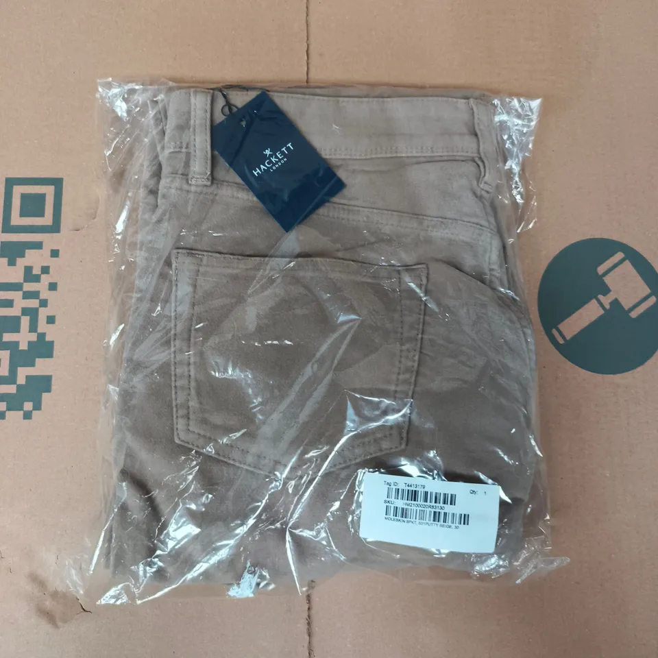 BAGGED HACKETT MOLESKIN PANTS IN BEIGE SIZE 30R