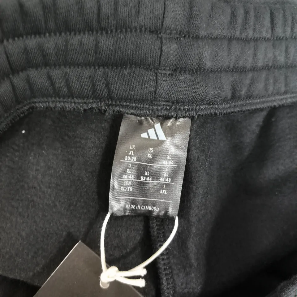 ADIDAS MEN'S BLACK JOGGERS – LOOSE FIT, FULL-LENGTH – UK XL (US XL)