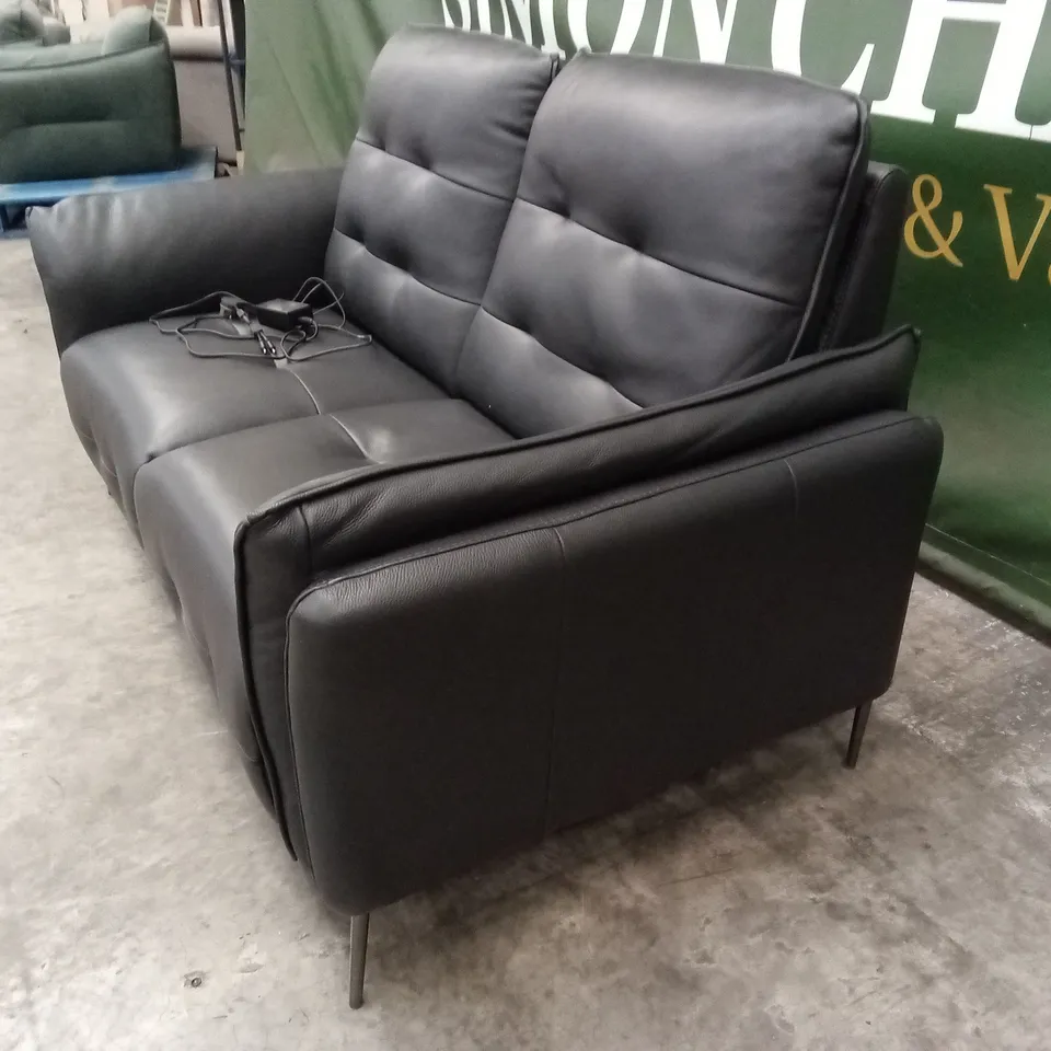 QUALITY DESIGNER ITALIAN MADE BOLZANO SMALL 2 SEATER ELECTRIC RECLINER LEATHER LOVESEAT 