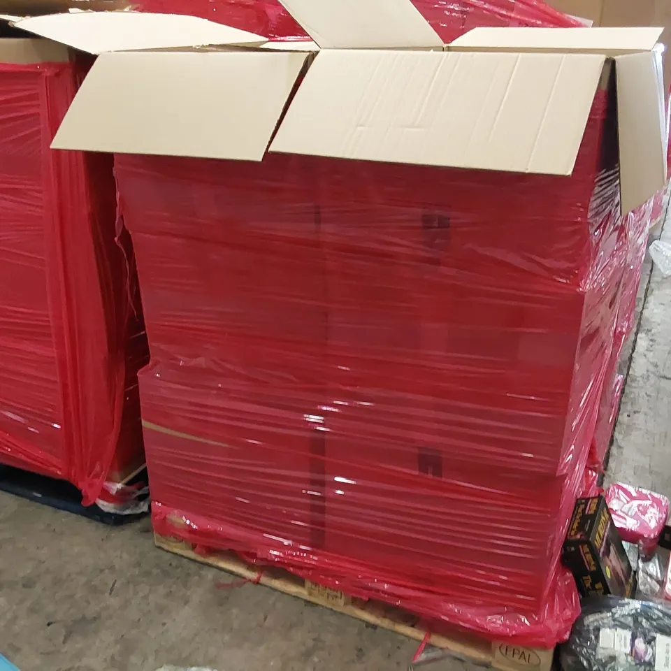 PALLET OF ASSORTED ITEMS INCLUDING: BOARDGAMES, HALLOWEEN COSTUME, COSTUME WIG, FAKE EYELASHES, HIKING SOCKS, BENTO BOX, LUNCH BOX, LED HEADLIGHT, POOL INFLATABLE 