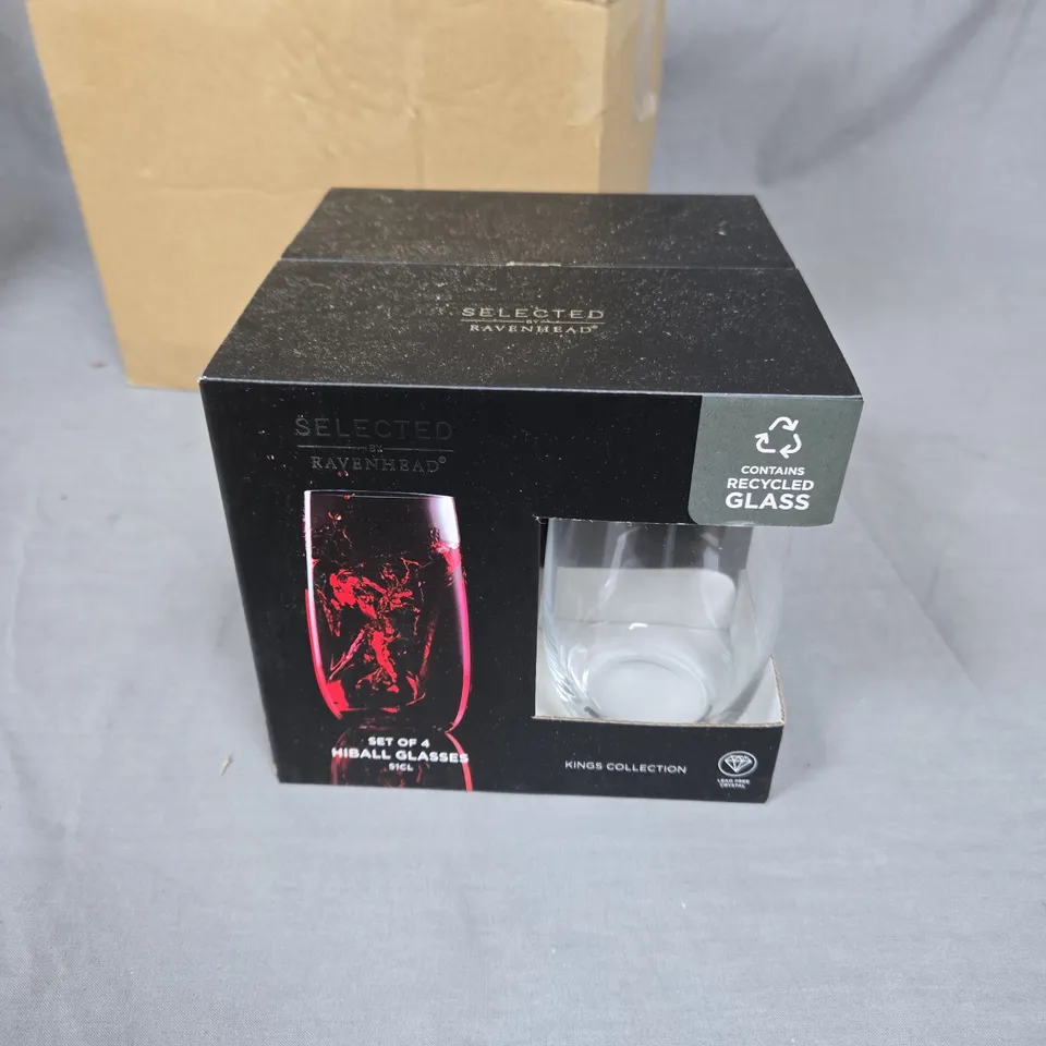 SELECTED BY RAVENHEAD KINGS COLLECTION HIBALL GLASSES SET OF 4