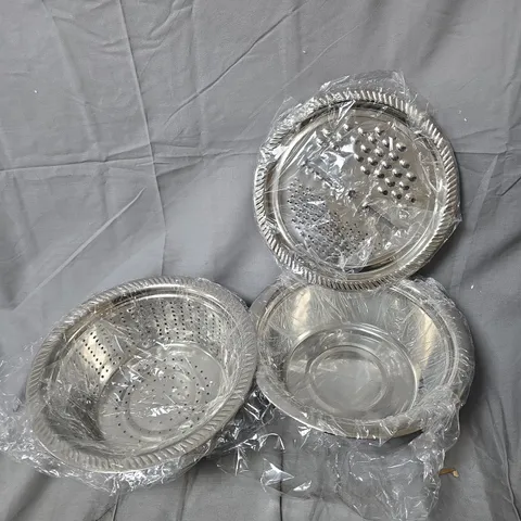 3-PIECE STAINLESS STEEL BASIN SET (GRATING/STRAINER) – 26 CM