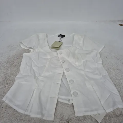 NOBODY'S CHILD WHITE WAISTCOAT BLOUSE β UK 10