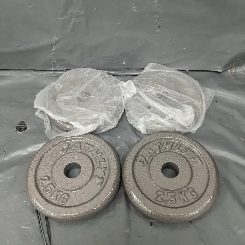 ATHLYT CAST IRON WEIGHT PLATES - 4 X 2.5KG