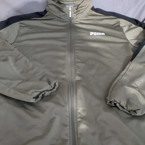 MENS PUMA FULL ZIP JACKET IN KHAKI - SIZE XL