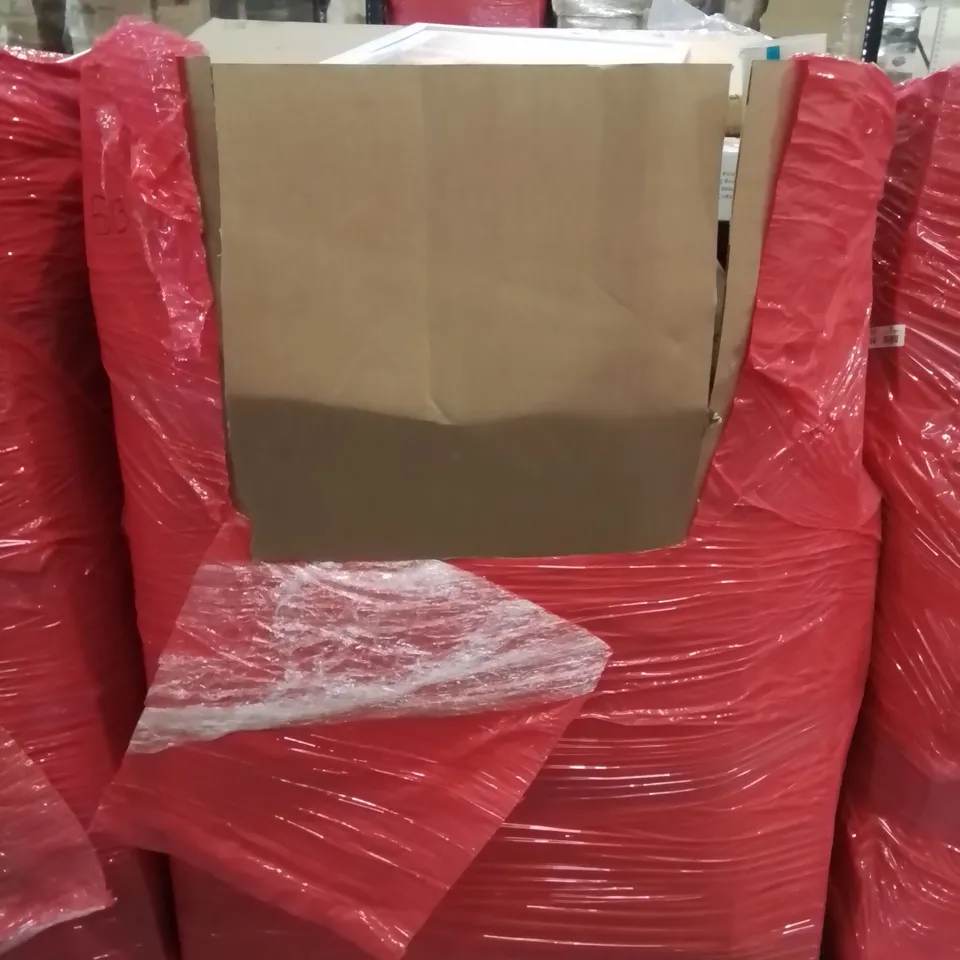 MIXED PALLET CONTAINING VARIOUS BOXED HOUSEHOLD ITEMS TO INCLUDE, BABY GATES, FOOD PROCESSOR,PICTURE FRAME AND LOTS MORE UNMARKED BOXED ITEMS