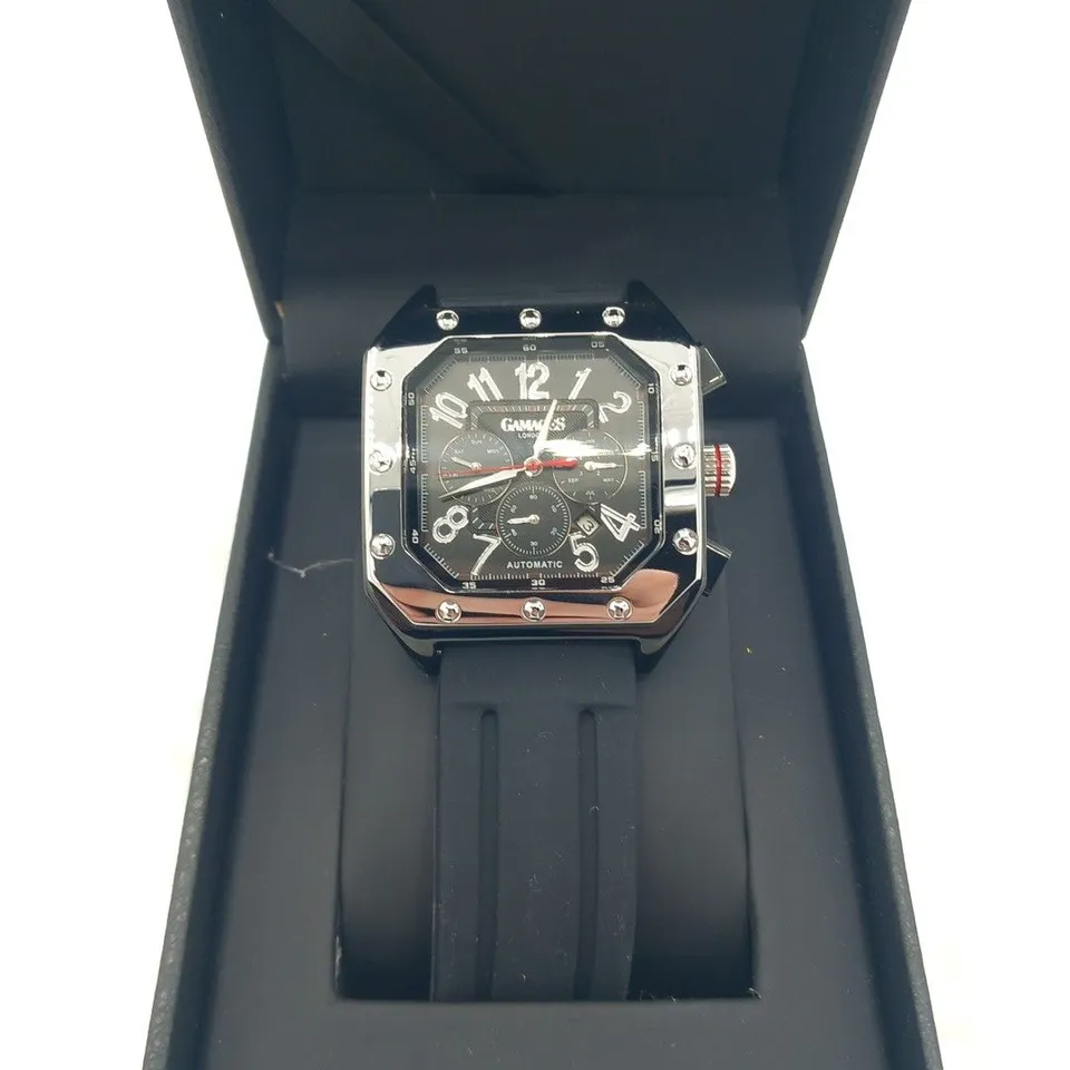 BOXED GAMAGES OF LONDON LIMITED EDITION HAND ASSEMBLED CONSUL AUTOMATIC STEEL BLACK