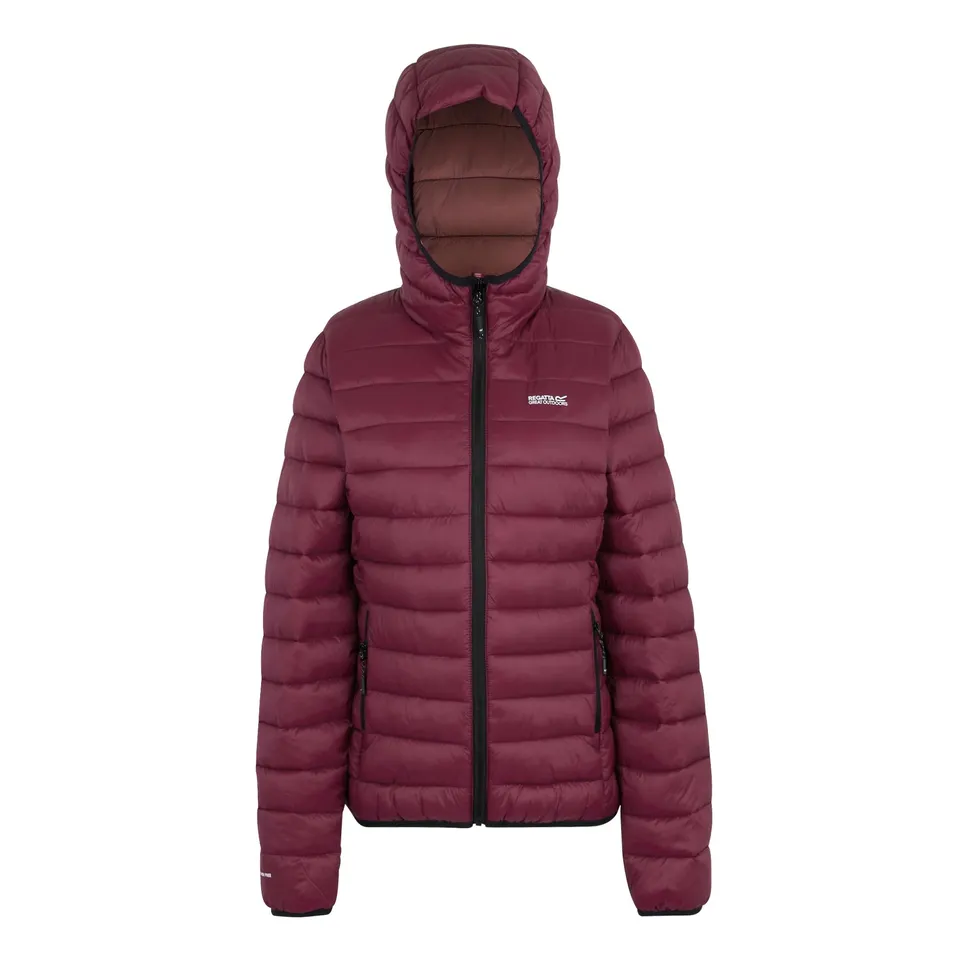 BRAND NEW REGATTA WOMEN'S HOODED MARIZION PADDED JACKET IN DARK PIMENTO SIZE 14