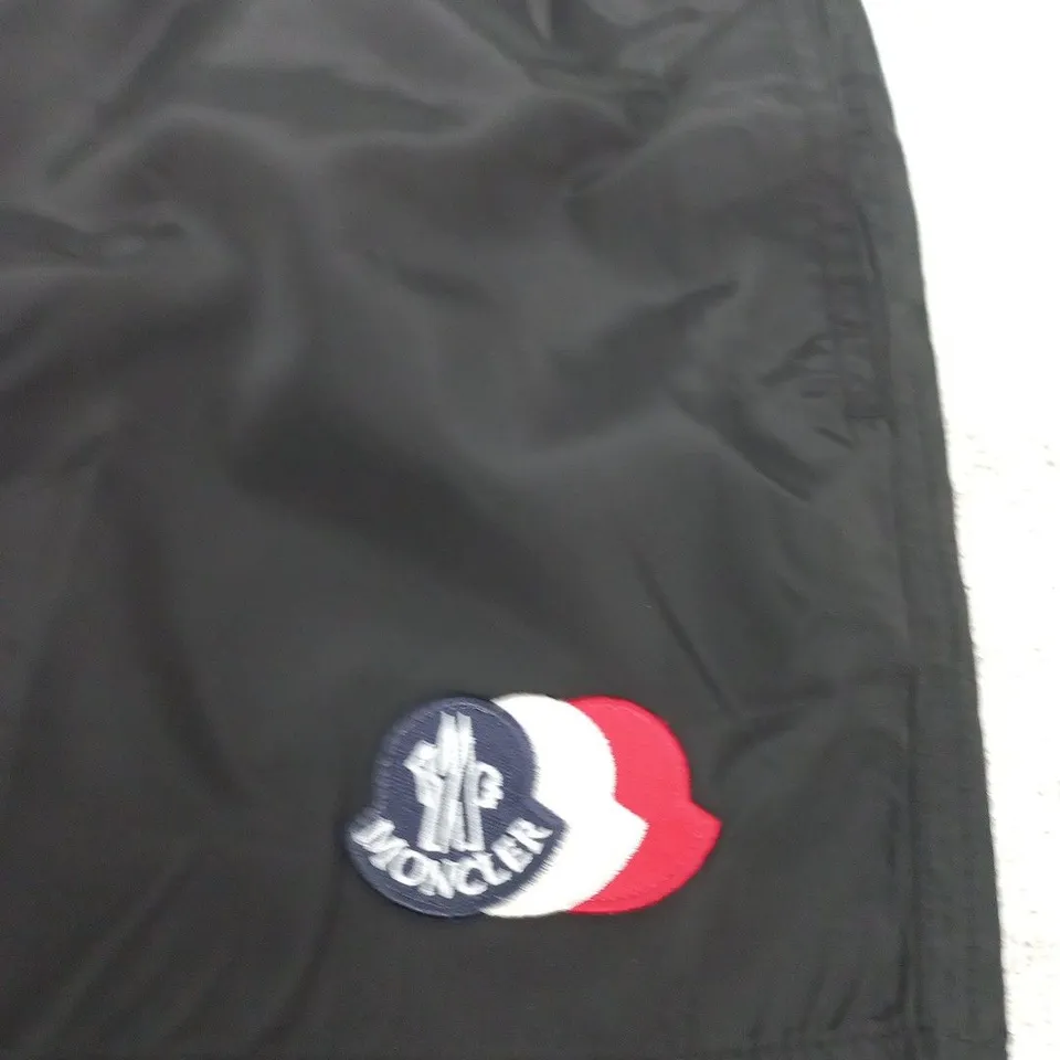 MONCLER LOGO PATCH SWIM SHORTS – BLACK, UK SIZE M