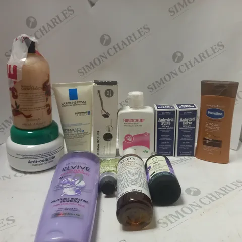 LOT OF ASSORTED COSMETIC ITEMS TO INCLUDE L'OREAL, VASELINE AND DERMA ROLLER