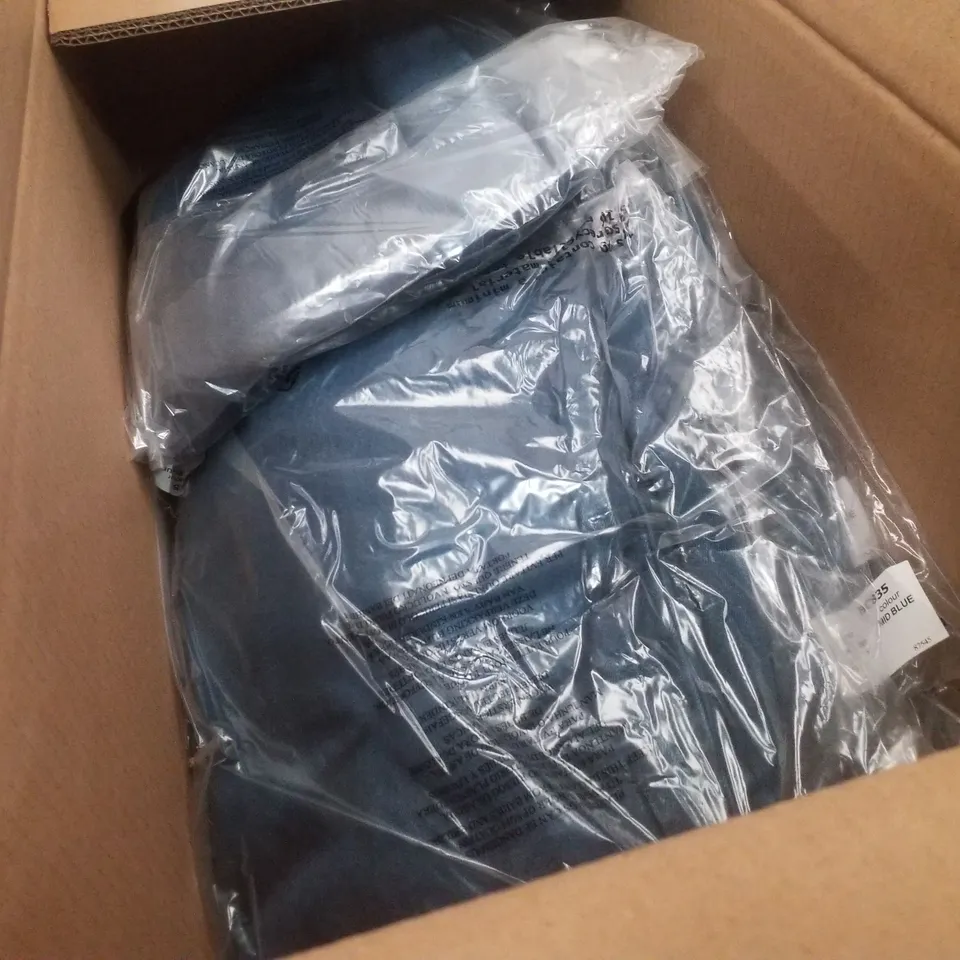 BOX CONTAINING APPROXIMATELY 10 BRAND NEW SIMPLY BE MID BLUE WIDE LEG TROUSERS - SIZE 14R