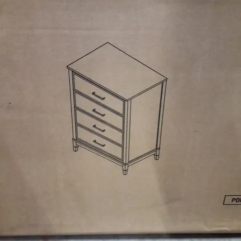 BOXED COSMOLIVING BY COSMOPOLITAN WESTERLEIGH 4 DRAWER DRESSER - WHITE