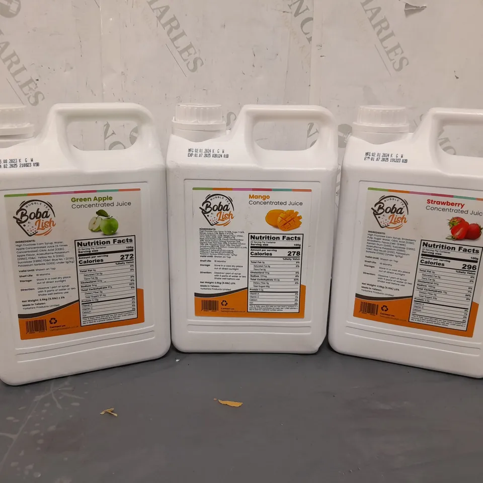3 BOBA LISH BUBBLE TEA CONCENTRATED JUICE IN VARIOUS FLAVOURS 2.5KG 