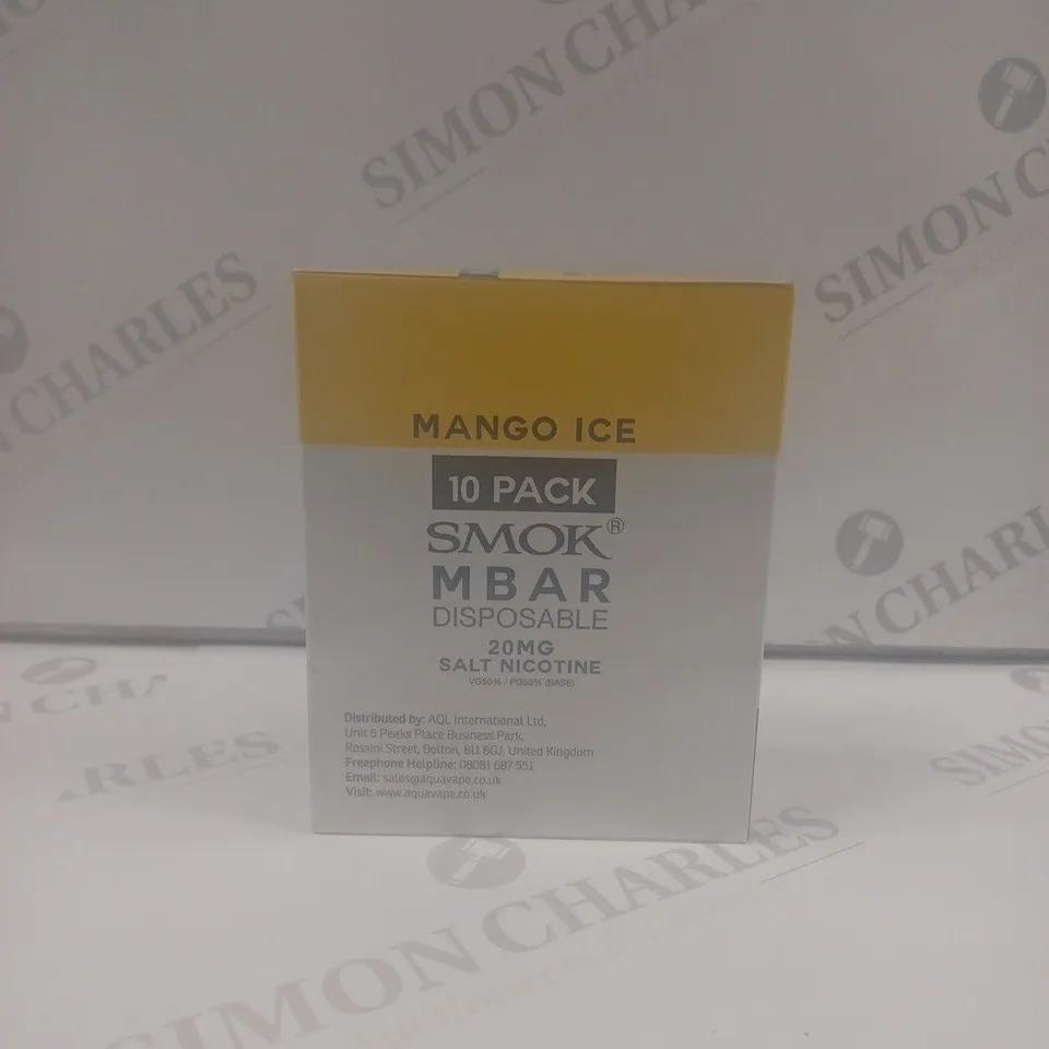 SMOK MBAR DISPOSABLE MANGO ICE 10 PACK - SEALED 