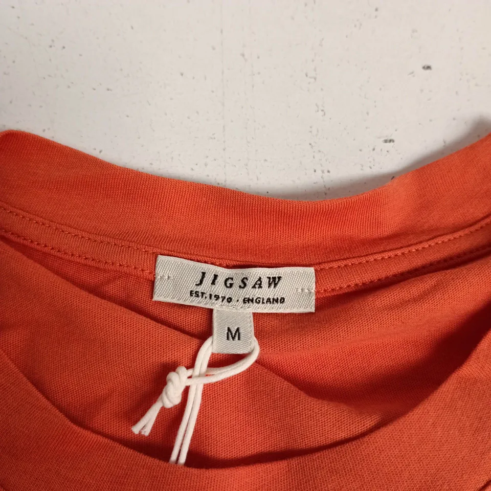 JIGSAW SUPIMA COTTON CREW T-SHIRT – ORANGE, MEDIUM