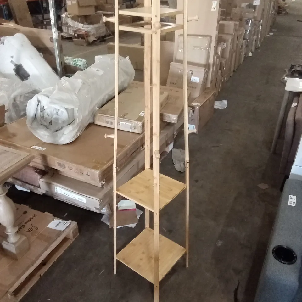 TURRELL SOLID WOOD 8-HOOK FREESTANDING COAT RACK