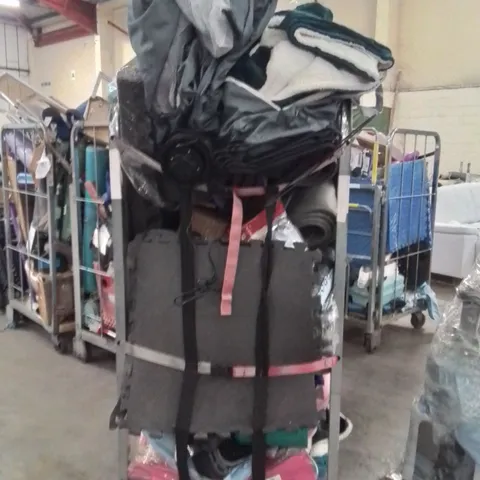 CAGE OF ASSORTED HOUSEHOLD GOODS AND PRODUCTS TO INCLUDE;FOAM EXERCISE MATS,AIR FRYER,HEATED THROW 