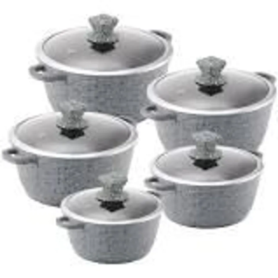 BOXED SQ PROFESSIONAL NESSA 5 PIECE ALUMINIUM NON STICK STOCKPOT SET