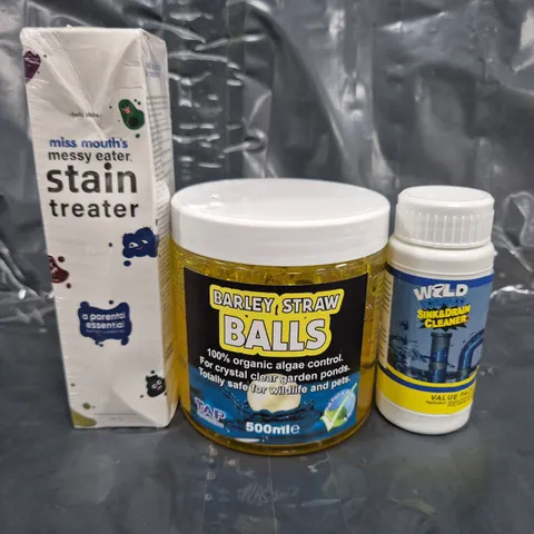 APPROXIMATELY 10 ASSORTED HOUSEHOLD ITEMS TO INCLUDE SINK & DRAIN CLEANER, BARLEY STRAW BALLS, ETC