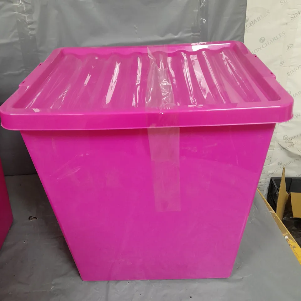 55L PINK STORAGE BOX WITH LID - COLLECTION ONLY 