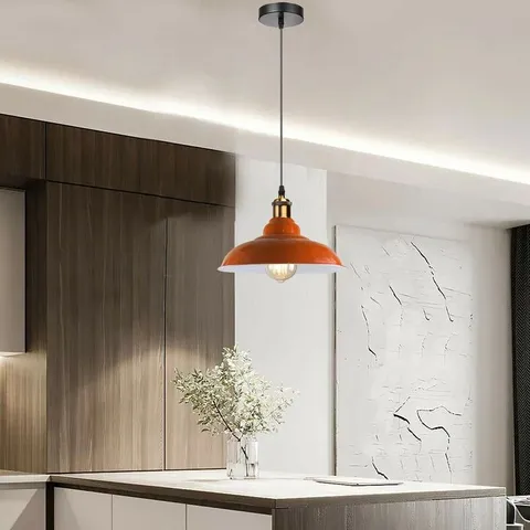 WRAPPED GRUBB 1-LIGHT RED DOME PENDANT LIGHT (1 ITEM)