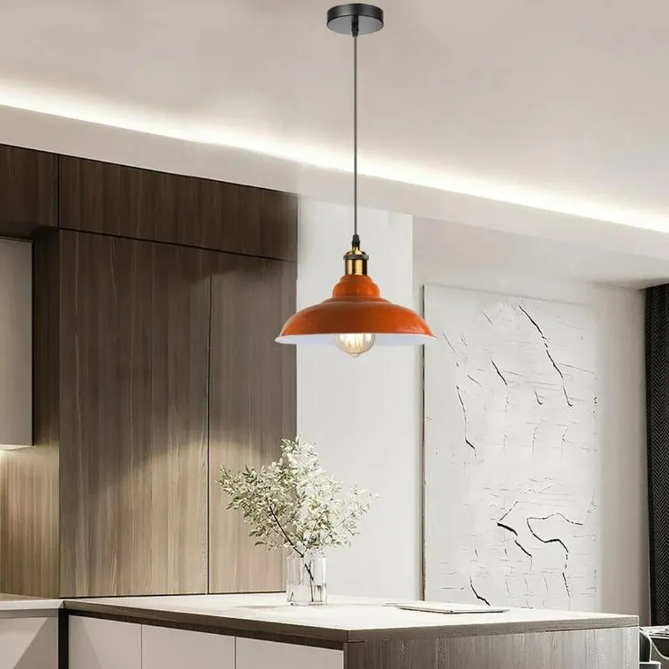 WRAPPED GRUBB 1-LIGHT RED DOME PENDANT LIGHT (1 ITEM)