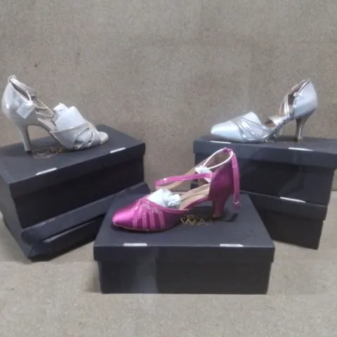 5 X BOXED MIXED ASSORTMENT OF WOMEN'S DANCEAND SWAY SHOES - COLOURS AND SIZES MAY VARY