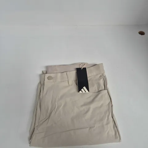 ADIDAS UK 32 BEIGE REGULAR FIT PANTS – MEN’S, TAPERED LEG