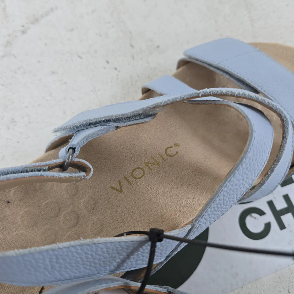 VIONIC WOMEN'S LIGHT BLUE SANDALS – CROSS-STRAP UK6