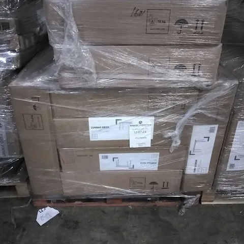 PALLET OF ZORRAS DESK WALNUT VENEER QUICK AND EASY ASSEMBLY.