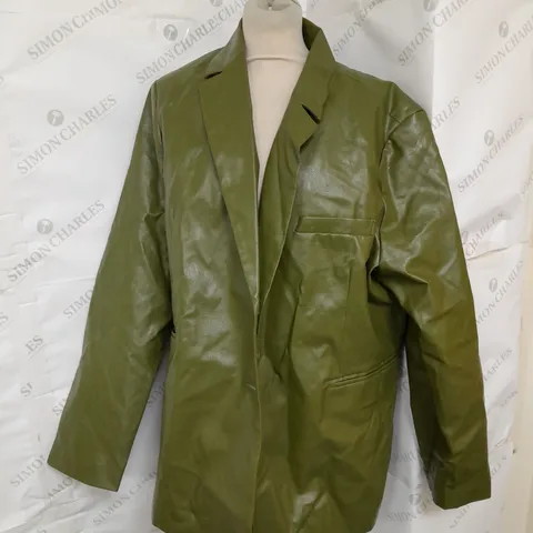 EXTRO&VERT LEATHER JACKET IN KHAKI SIZE 18