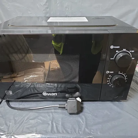 SWAN 20L 700W MANUAL MICROWAVE - BLACK - COLLECTION ONLY