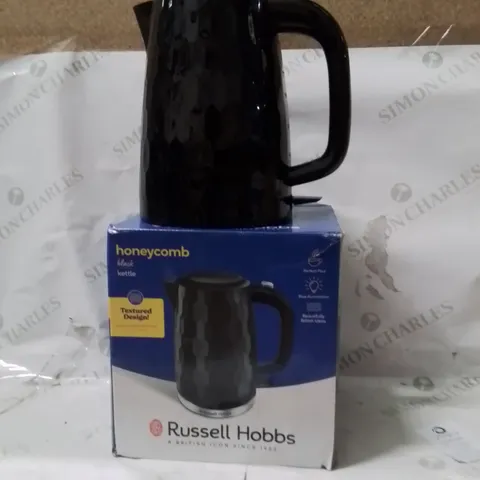 BOXED RUSSELL HOBBS BLACK HONEYCOMB KETTLE