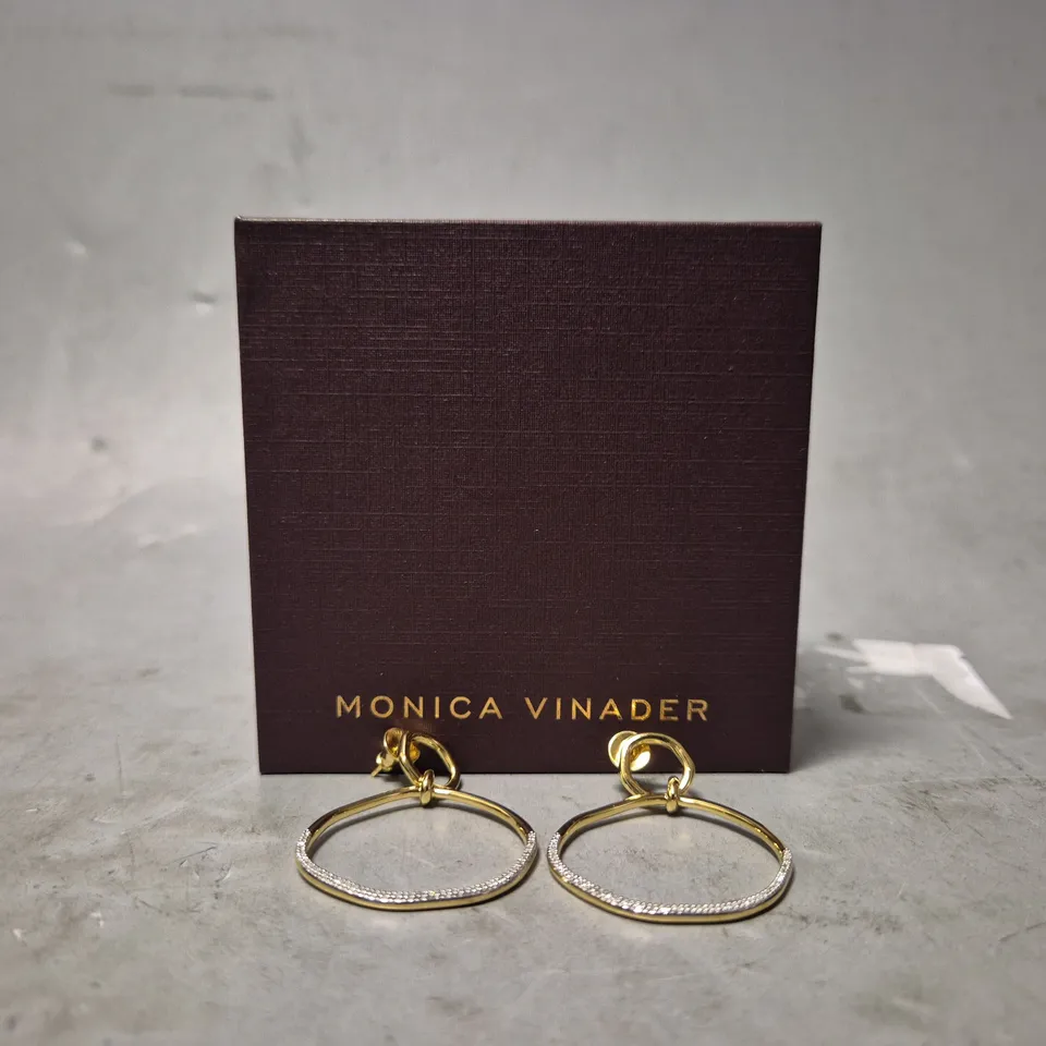 BOXED MONICA VINADER GOLDEN HOOP EARRINGS 