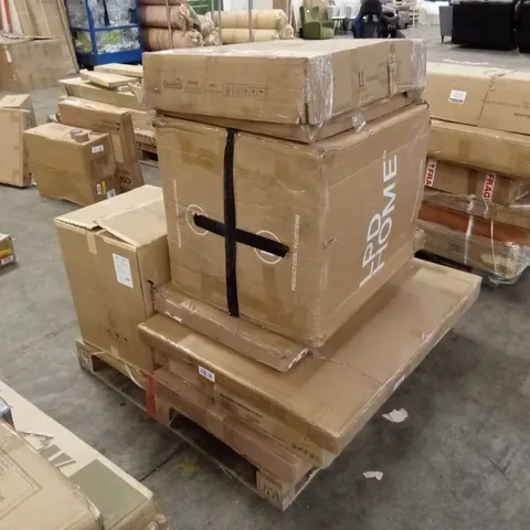 PALLET OF ASSORTED INCOMPLETE DESIGNER FURNITURE PARTS AND PIECES 