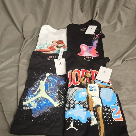 JORDAN X4 ASSORTED TSHIRTS IN BLACK/WHITE SIZE 8-10YRS